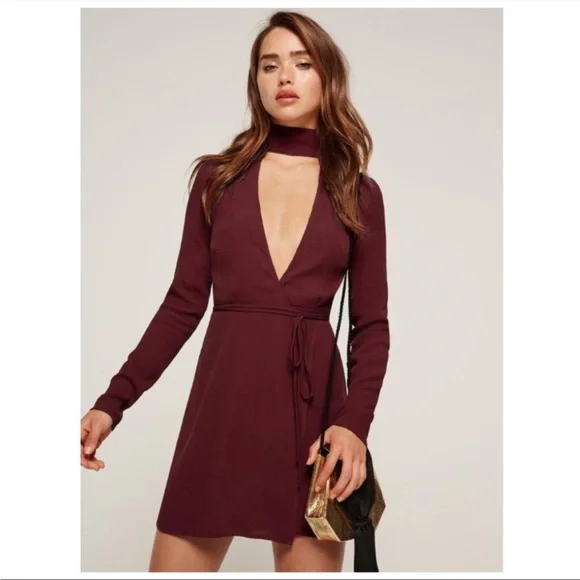 reformation wrap mini dress Linen Mini Dress